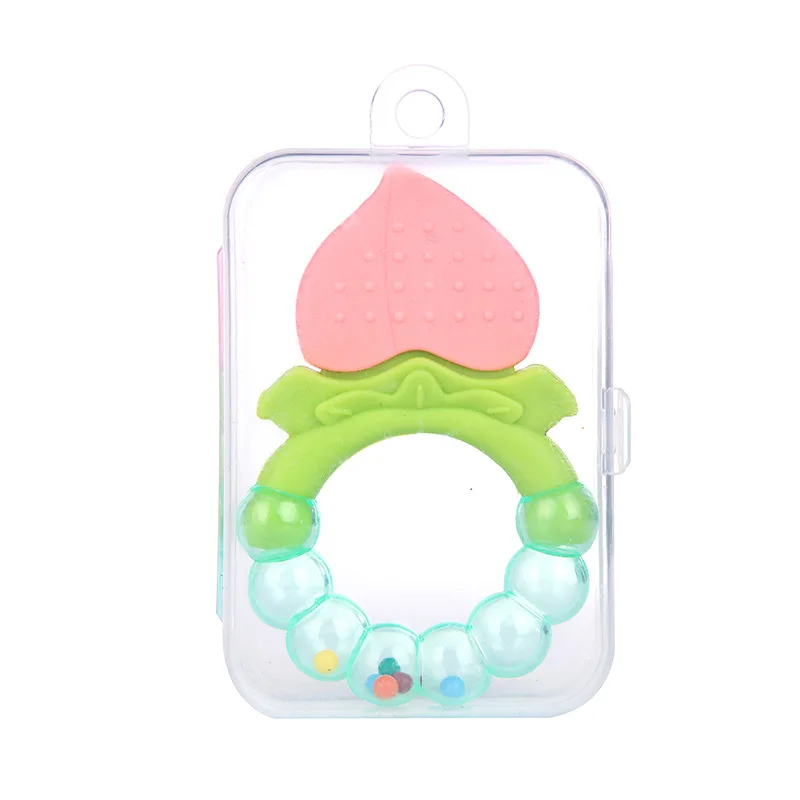 Silicone Baby Teether Environmentally Safe Bell Teeth Molar Stick Rattle Gel for Kids BPA Free | Мать и ребенок
