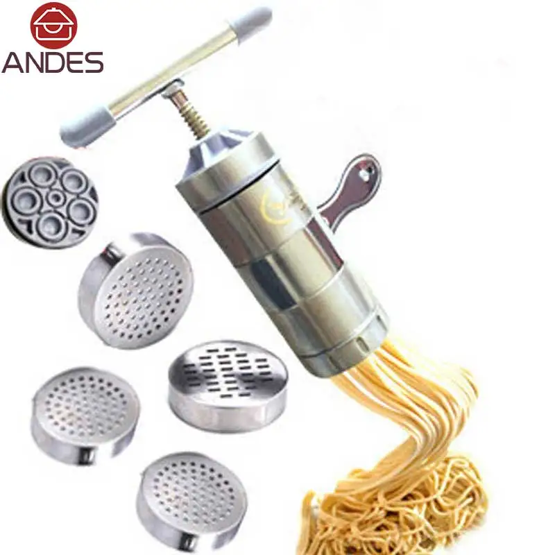 Кухня Нержавеющая сталь Паста Лапша Maker машина ручной работы 5 Режим Пресс