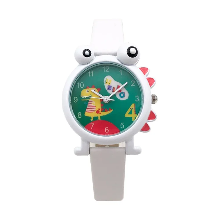 2019 children's cute little dinosaur shape student watch soft leather breathable boys and girls quartz electronic | Наручные часы