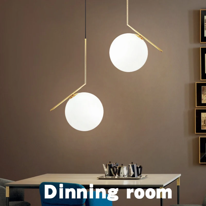 Homhi круглый стеклянный шар подвесной светильник led decoracao кухонный светильник скандинавский дом деко спальня Лофт светильник Золотая комнатная Подвесная лампа