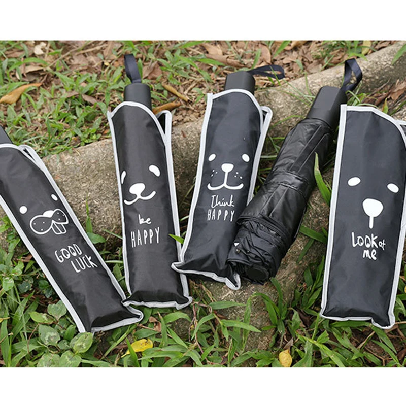 

YADA Black Expression Personalized DIY Umbrella Rain Women uv High Quality Umbrella For Womens Windproof Folding Umbrellas YS098