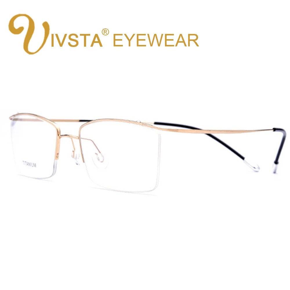 

IVSTA Titanium Glasses Men Memory Eyeglasses Optical Frame Spectacle Eyewear Women Prescription Reading Myopia Semi-Rim Brand
