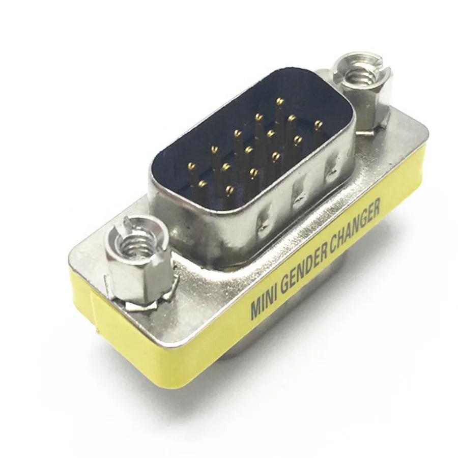 1pcs VGA 15 Pin Male to Plug Gender Changer Conversion Adapter HD15 Computer Monitor Video Connector | Обустройство дома