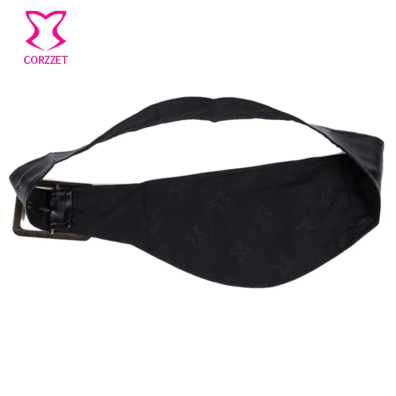 Черный карманный ремень из искусственной кожи в готическом стиле пояс стимпанк