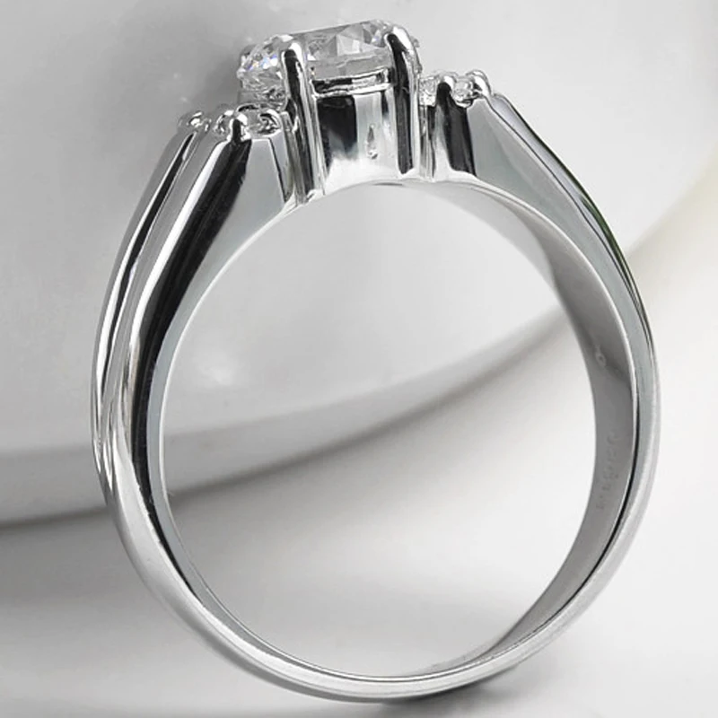 Кольцо VVS H 0 3 карат с круглыми огранками Moissanite Lab мужское кольцо для свадьбы