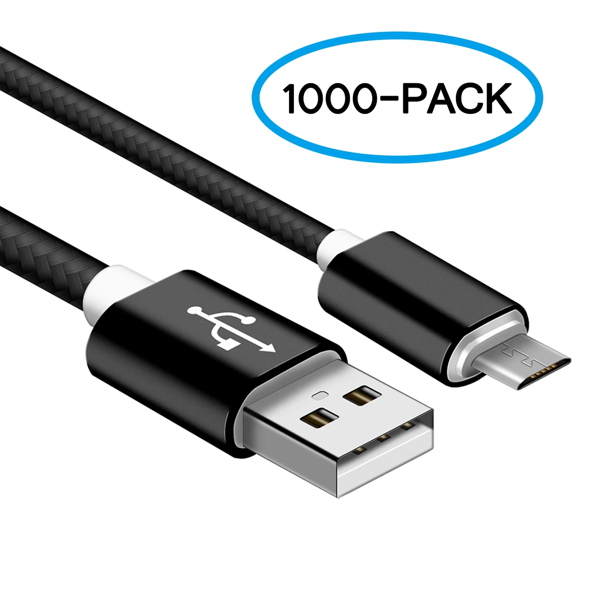 Кабель Micro USB 1000 упаковка быстрая зарядка нейлоновая оплетка 0 5 м 1 2 3