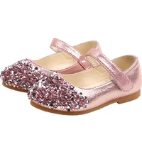 princess glitter kids leather shoes for little girls dress wedding dancing shose children shoes baby 1 2 3 4 5 6 year old b03