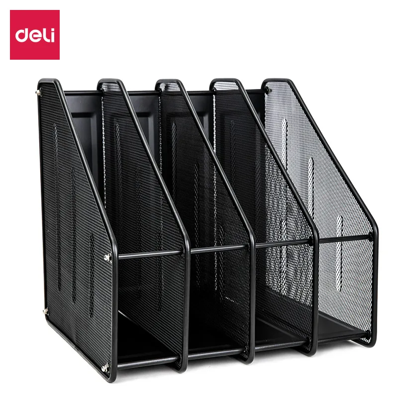 Deli 78994 Metal Iron Net Four Grid File Holder Office Document Magazine Folder Document Holder Supplies Office Organizer