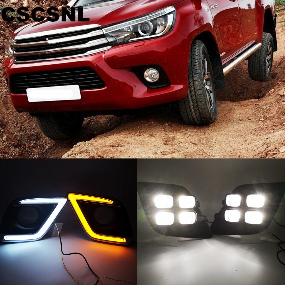 CSCSNL 2 шт. светодиодный для Toyota Hilux Vigo 2015 2016 2017 DRL Габаритные огни дневного света