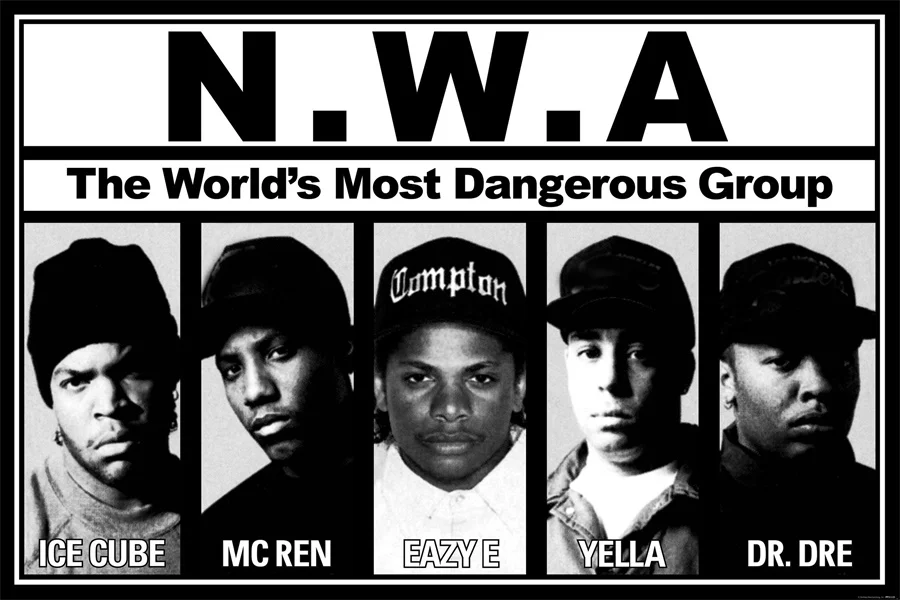 На заказ на холсте художественные NWA обои самый опасный группа наклейки стену