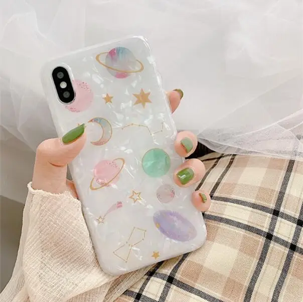 Роскошный Космический Чехол для телефона Dream Shell Iphone X Xs Max мягкий чехол из ТПУ с