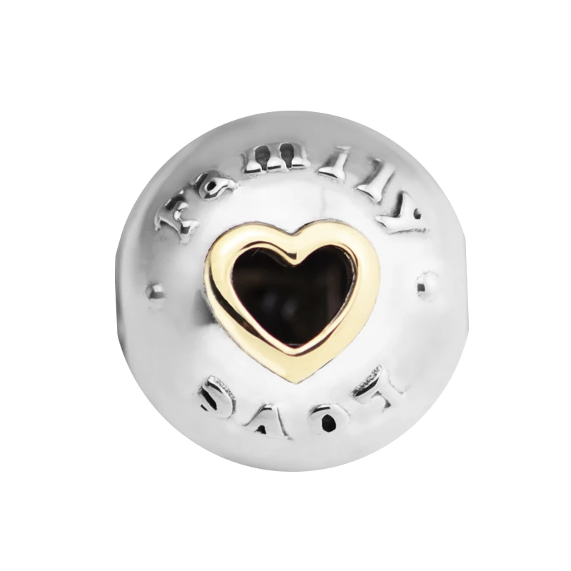 Подходит для браслетов Pandora Family & Love серебряные бусины с 14 к настоящим золотым
