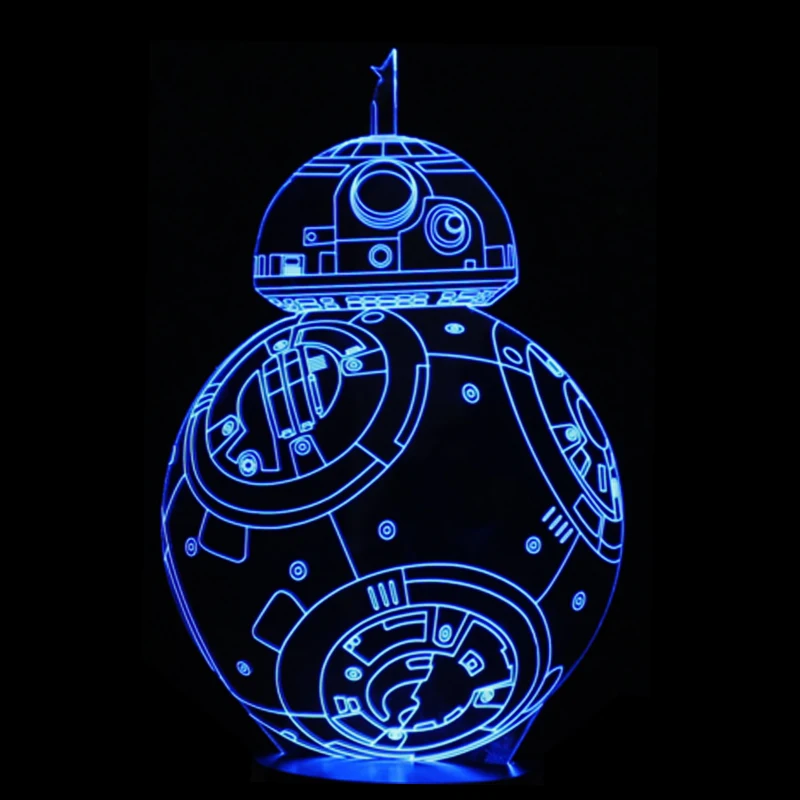 Resistance X-Wing Fighter 3D USB LED Lamp Star Wars BB-8 Yoda Jedi Master Cartoon Figure Touch Remote Illusion Night Light | Освещение