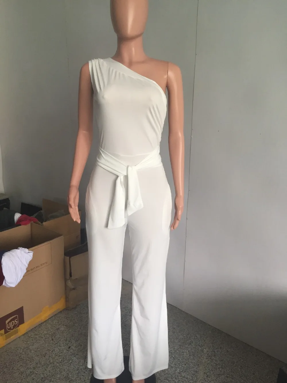 Ruby's Closet сексуальные женские одноплечные широкие комбинезоны с завышенной