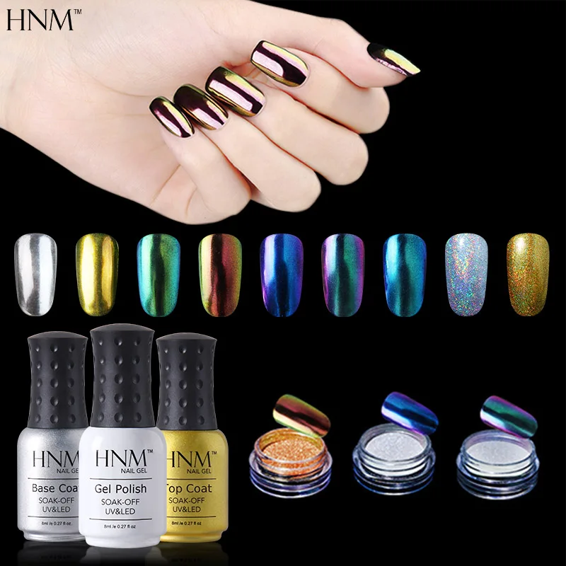 Набор черных гель лаков для ногтей HNM 1 комплект верхнее покрытие Базовое 3 шт.
