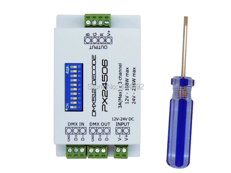 DMX 512 красный зелёный синий светодиодный Декодер Усилитель контроллер 3 канала Φ 9A