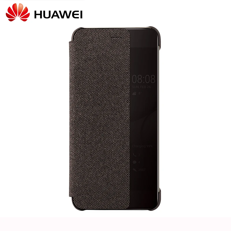 Чехол для huawei P10, Официальный роскошный смарт-чехол с окошком для просмотра, флип-чехол для huawei P10 Plus, чехол для huawei P10, защитный чехол, чехол - Цвет: Brown