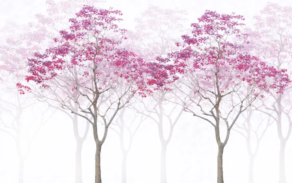 Роскошные занавески для окон 3D затемняющие шторы розового цвета в виде дерева