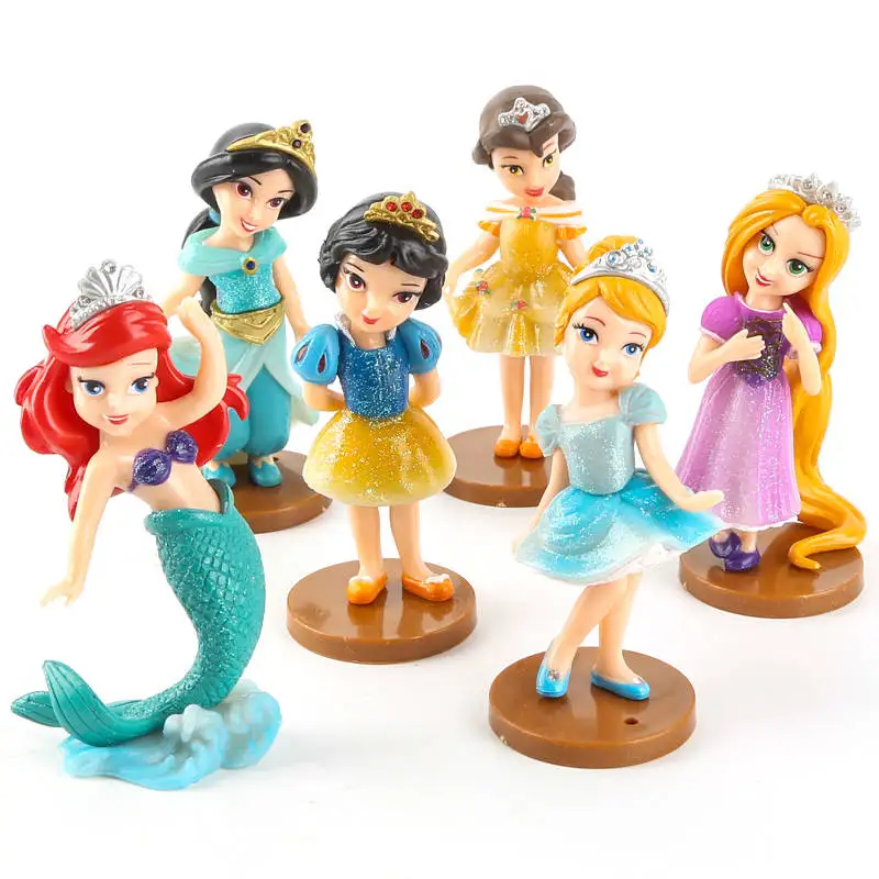6 шт./компл. игрушки Disney милые Мультяшные Аниме принцессы фигурки героев Русалка