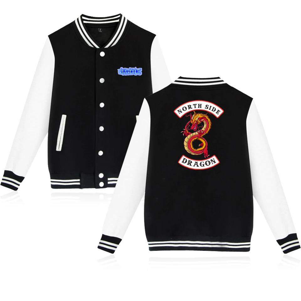 Женская бейсбольная куртка Riverdale The North Side Dragon Graphic бомбер крутая Varsity|Женские