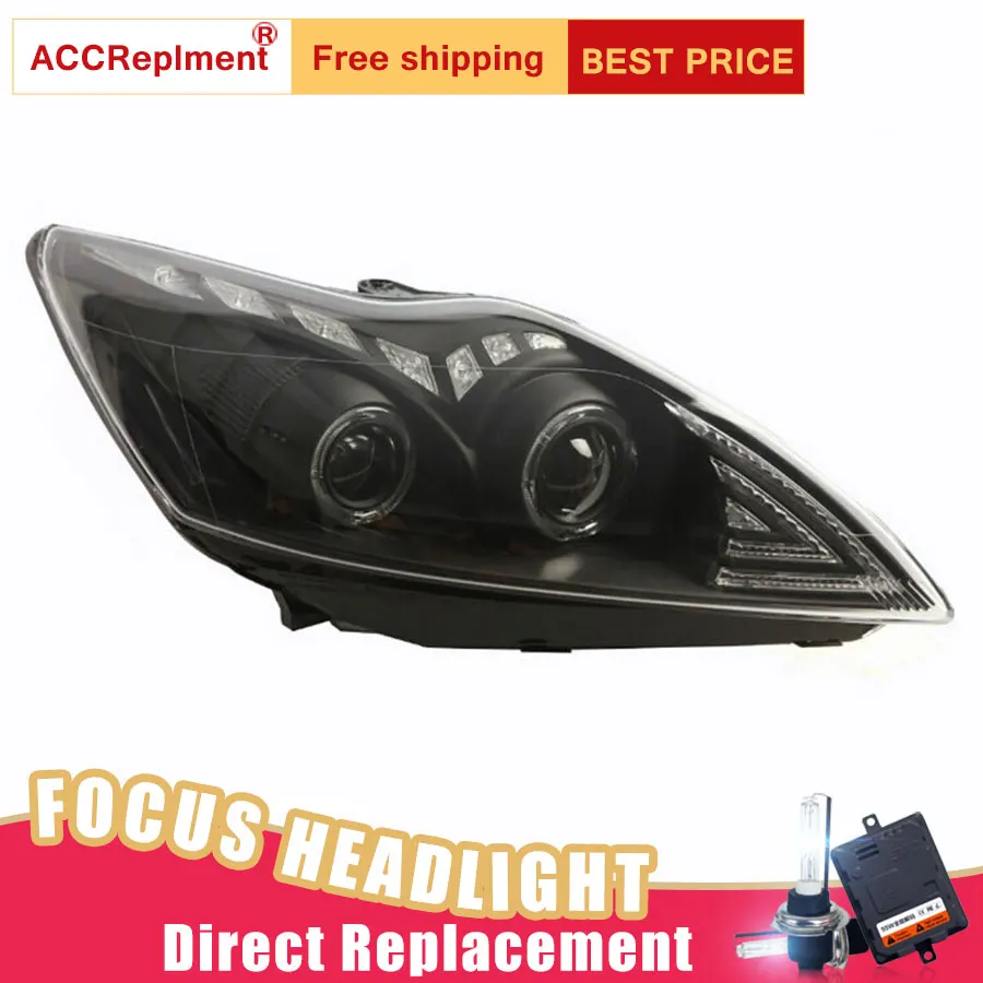 

2Pcs LED Headlights For Ford FOCUS 2009-2014 led car lights Angel eyes xenon HID KIT Fog lights LED Daytime Running Lights