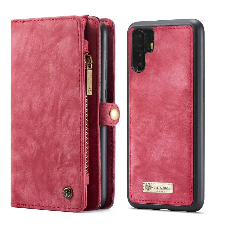 Red Винтажный кожаный чехол-кошелек на магните для huawei P30 Pro, чехол-книжка, откидная крышка, чехол для huawei P30 Lite, чехол-кошелек 30Pro P30Lite - Цвет: Red