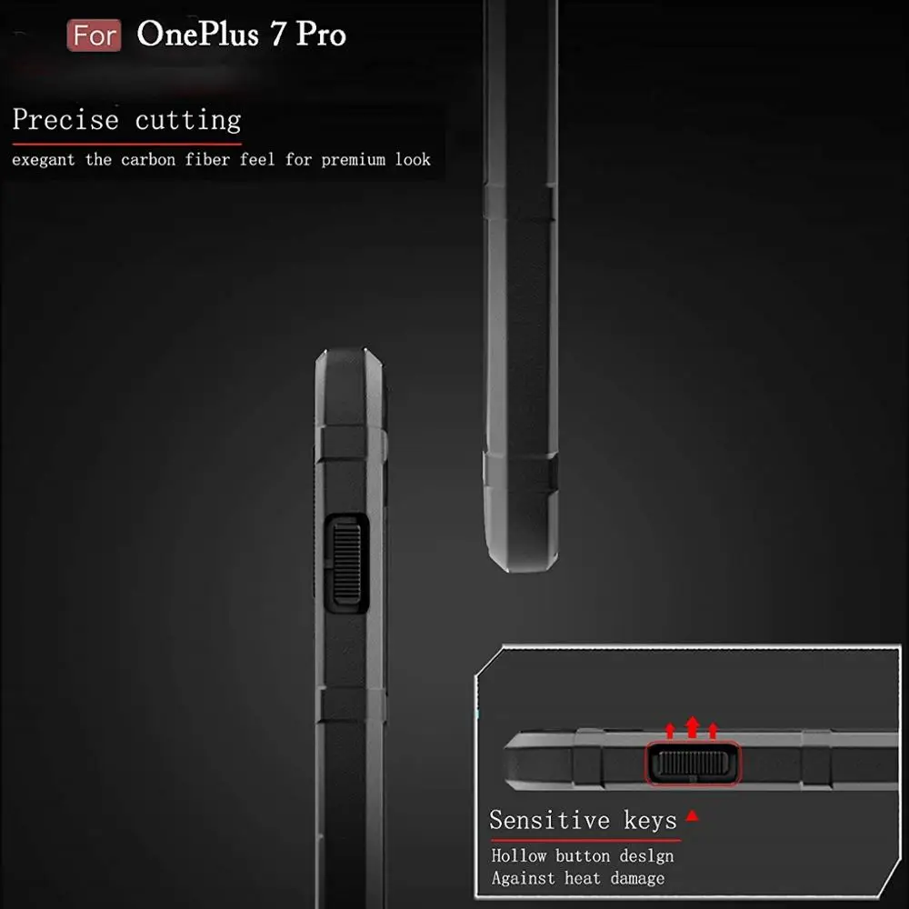 Чехол для Oneplus 7 7t Pro силиконовый ударопрочный военный Защитный Прочный мягкий