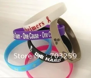 500 шт. в партии Заказные силиконовые браслеты с надписью именуемые резиновые
