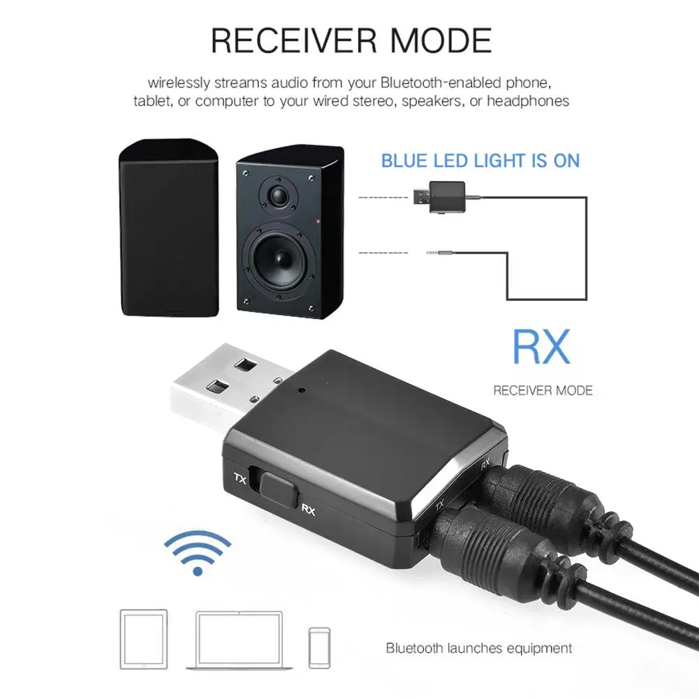 3 в 1 USB Bluetooth 5 0 аудио передатчик/приемник адаптер для ТВ/ПК/автомобиля Grace