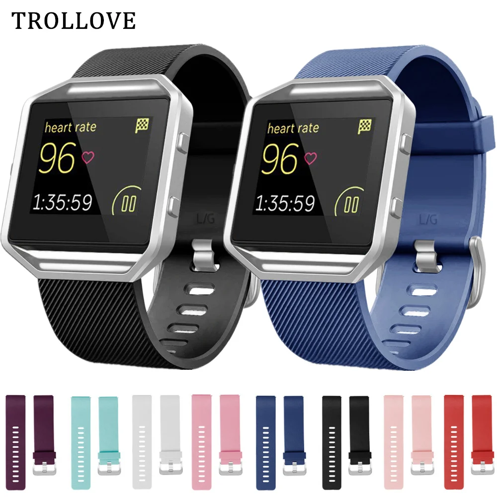 Силиконовый ремешок для Fitbit blaze мягкий резиновый спортивный сменный Браслет