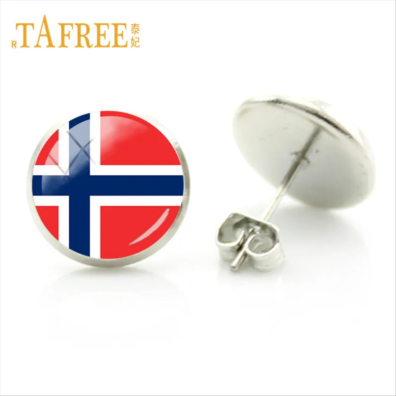Серьги гвоздики TAFREE в стиле панк флаг мира Македония Польша Португалия Luxemburg