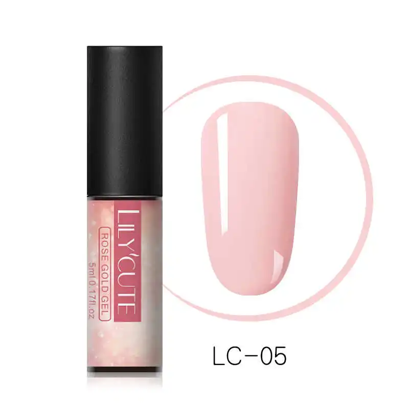 LC-05 LILYCUTE, 5 мл, розовое золото, УФ-гель для ногтей, блестки, блестки, замачиваются, УФ Гель-лак, цветной лак для ногтей, сделай сам, лак для ногтей - Цвет: LC-05