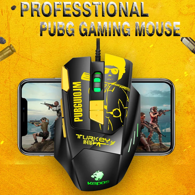 FELYBY Wired RGB Gaming Mouse 8 Programmable Buttons 6800 DPI Adjustable Optical Gaming Mouse Ergonomic Mouse With Fire Button