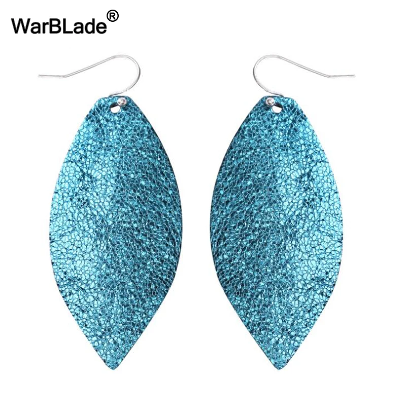 10 пар модных красочных кожаных сережек WarBLade с листьями для женщин винтажные