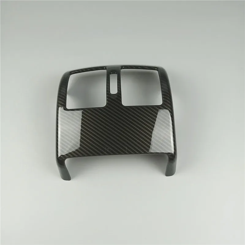 Carbon Fiber Color Автомобильная задняя кодировка воздуха на выходе рамка украшения для Mercedes Benz C Class W204 2008-13 углеродное волокно Цвет ABS Интерьер Литье - Название цвета: Carbon Fiber Color
