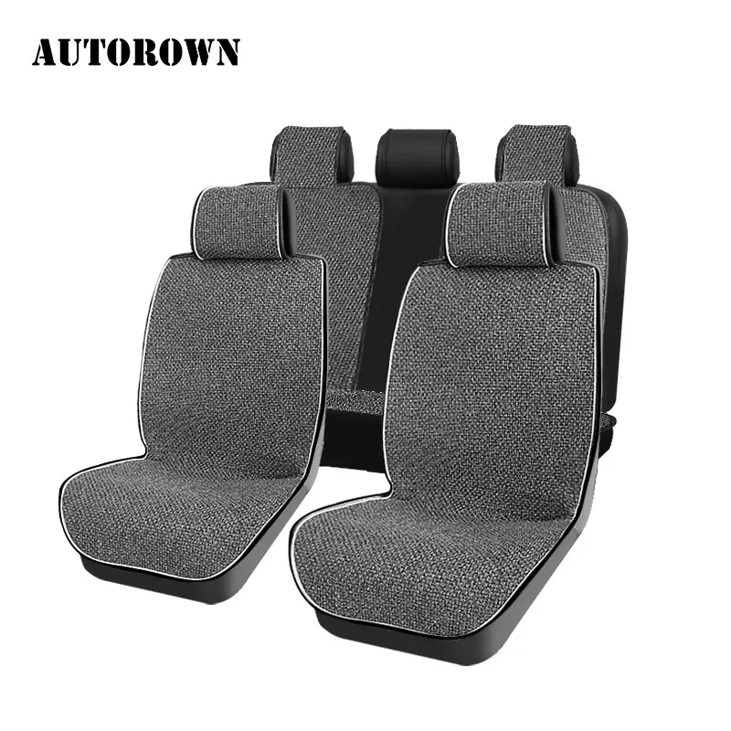 

AUTOROWN High Quality Flax Car Seat Covers Automobile Car Protector Universal Four Season hot sale