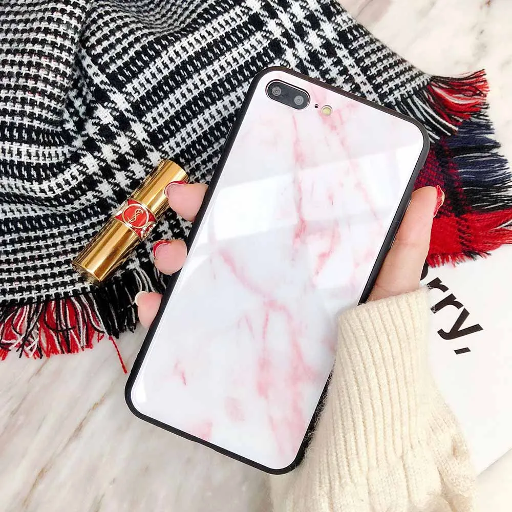 Eqvvol мраморный чехол из закаленного стекла для телефона для Apple iPhone X 8 7 6 6s Plus все включено чехол Чехол с мягкими краями для iPhone 10 Coque