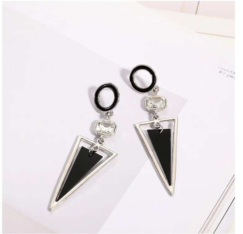 Fashion statement earrings 2018 triangle Geometric For Women Hanging Dangle Earrings Black Drop Earing modern Jewelry | Украшения и