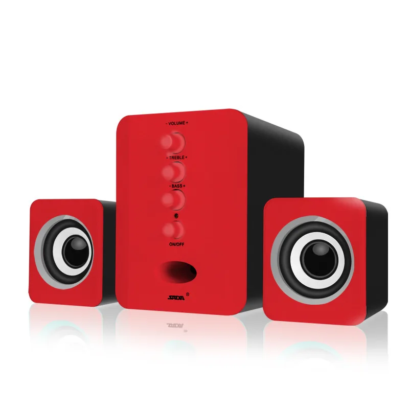 Black red Sltcrpasion сада 2.1ch бас Trible Регулируемый сабвуфер динамик компьютерные колонки Caixa de Som para ПК настольный ноутбук 5 цветов - Цвет: Black red