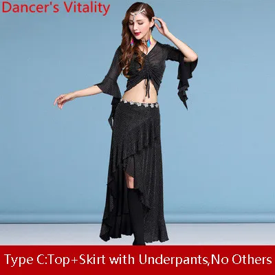 Type C as picture Танец живота топ юбки сексуальные женщины начинающих Slim Fit весна-лето сетка индийский восточный танец практика одежда наряд - Цвет: Type C as picture
