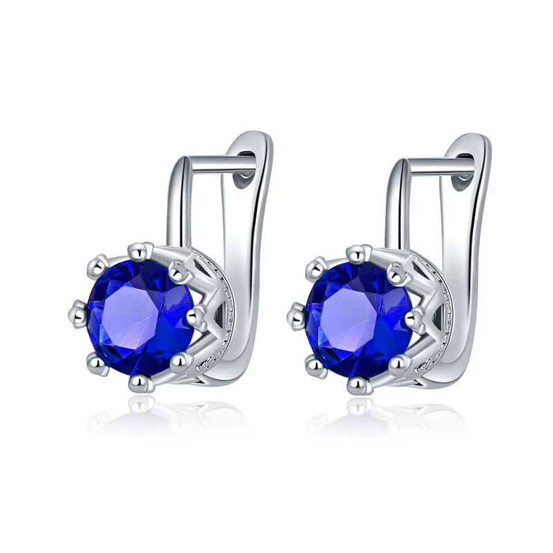 4 CARSINEL Модные женские серебряные заполненные AAA+ кубические серьги-кольца с цирконом трендовые серьги из белого золота для женщин ювелирные изделия ER0281 - Окраска металла: 4