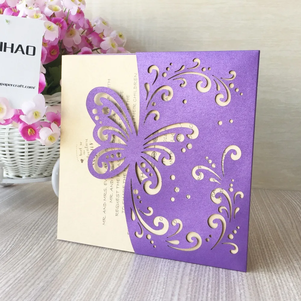 30 шт. бумажная красивая Обложка для свадебных приглашений|Открытки и