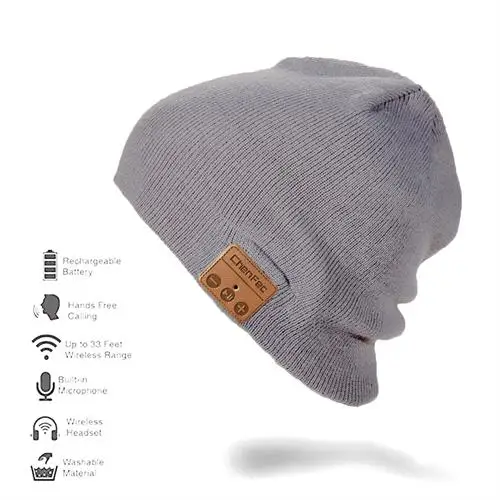 CF-hat-lightgray Bluetooth шляпа мода беспроводной Bluetooth CHENFEC шапка с стереонаушники гарнитуры наушники Колонки микрофон лучшие подарки - Цвет: CF-hat-lightgray
