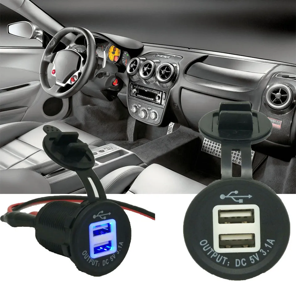 Двойной источник питания светодиодное зарядное устройство водонепроницаемый