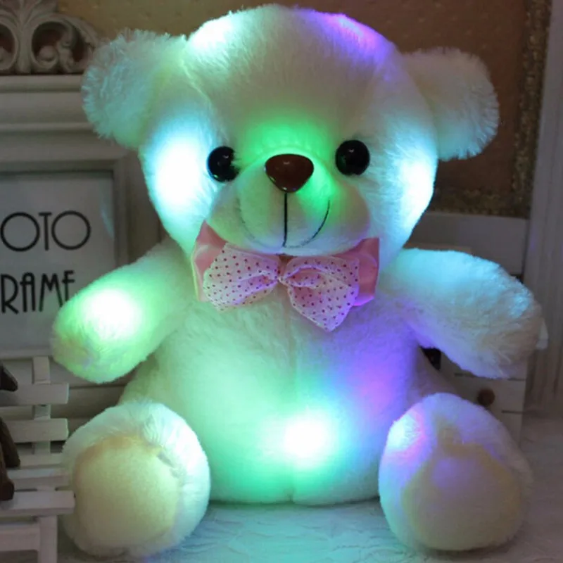 1pc 25cm Luminous Plush Teddy Bear Toys Gleamy Animal Doll Best Birthday Gift For kids Glowing | Игрушки и хобби