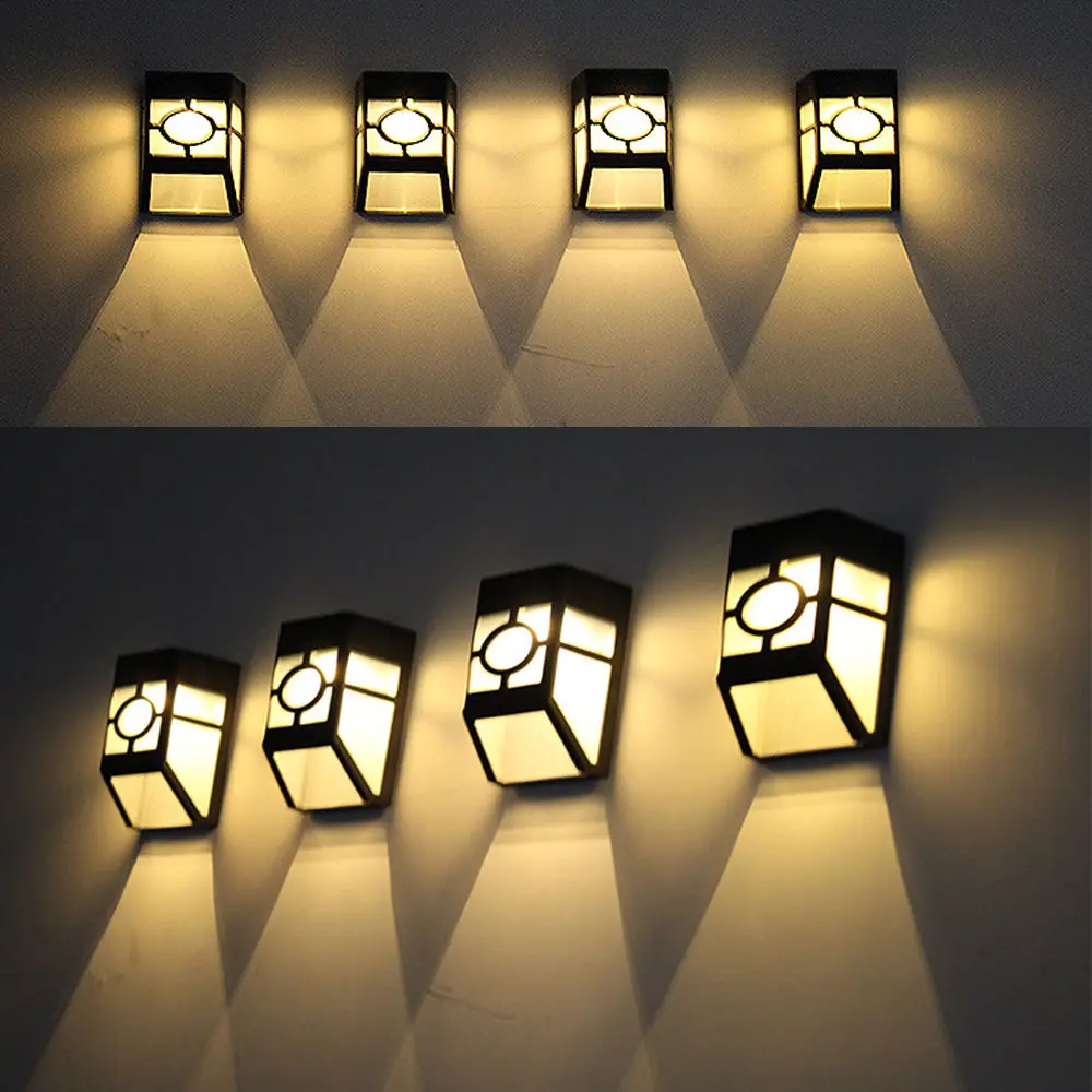 

Solar Powered Wall Mount LED Light Outdoor Garden Path Landscape Fence Yard Lamp