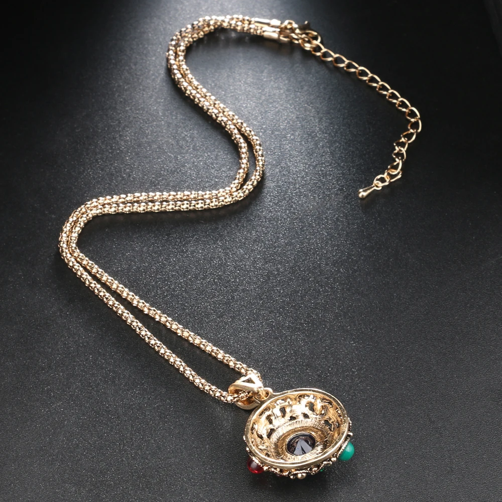 Женский комплект ювелирных изделий Kinel винтажное Золотистое Ожерелье Серьги и