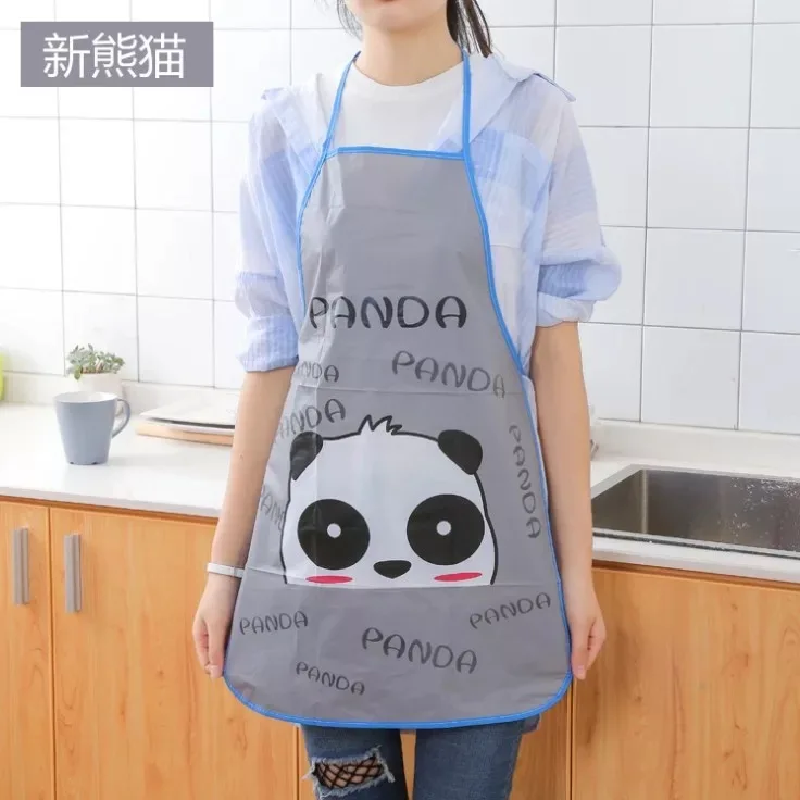 panda Мультяшный Кухонный Фартук с принтом кролика, Детский фартук, фартук для барбекю, нагрудник, фартук для женщин, для приготовления пищи, выпечки, ресторана, Детский фартук передник, 50*70 см - Цвет: panda
