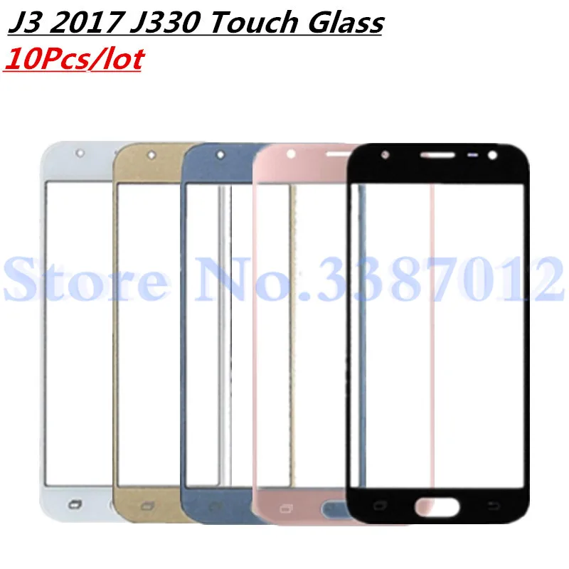 10 шт./лот для Samsung Galaxy J3 2017 J330 J330F сенсорный экран передняя стеклянная панель