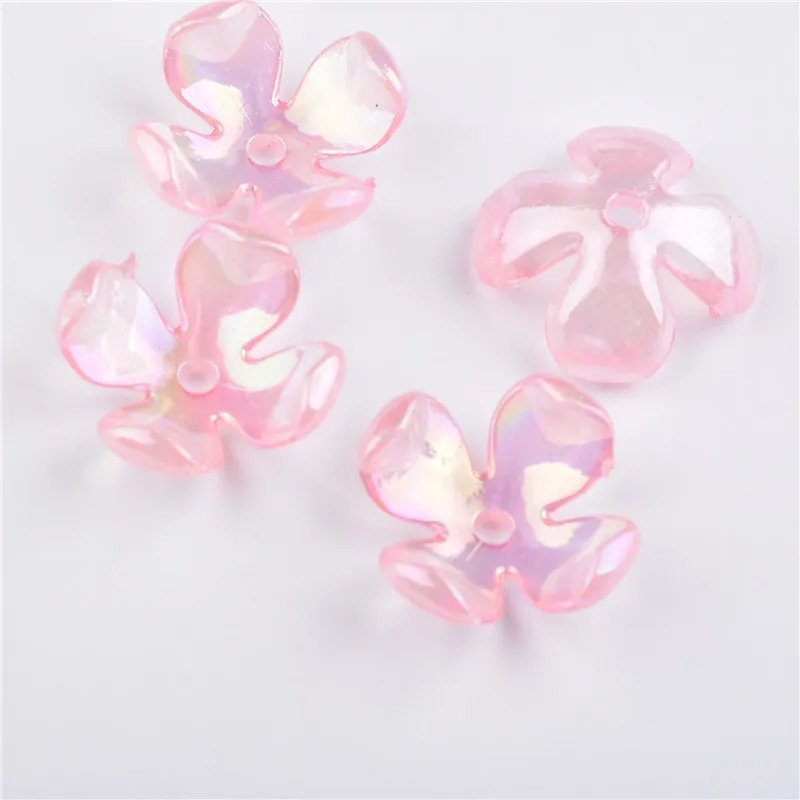 XiYu Fashion Flower Frosted Acrylic Spacer Beads Caps For DIY Jewelry Necklace Bracelet for accessoriies 4 pcs | Украшения и